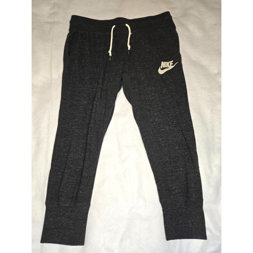 Nike Womens Jogger Pants Gray Drawstring Logo Casual Activewear‎